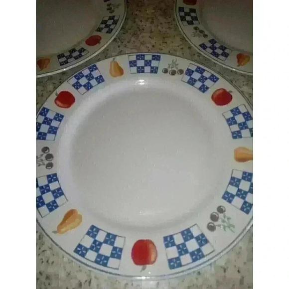 Vintage (Set Of 3) 1994 Newcor Stoneware Dinner Plates - Picture 2 of 6